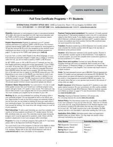 Full-Time Certificate Programs – F1 Students