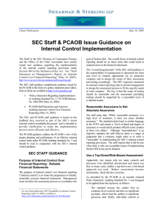 SEC Staff & PCAOB Issue Guidance on Internal Control