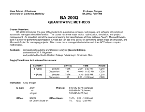 BA 200Q - Haas School of Business - University of California, Berkeley