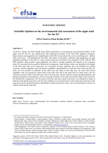 Scientific Opinion on the environmental risk assessment of the apple