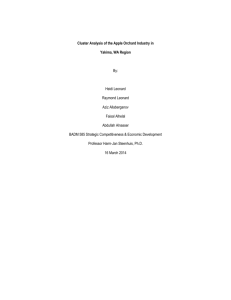 Cluster Analysis of the Apple Orchard Industry in Yakima, WA