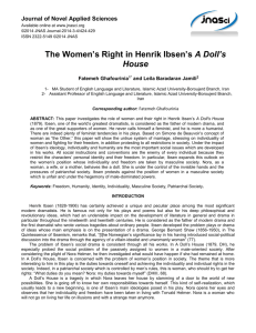 The Women's Right in Henrik Ibsen's A Doll's House