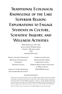 Traditional Ecological Knowledge of the Lake Superior