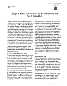 Omega-3 Fatty Acid Content of Lake Superior Fish