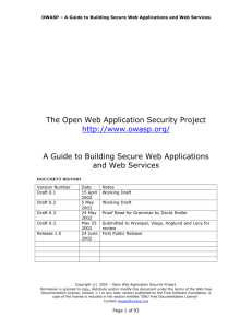 Security Requirements for building Web Applications and Web