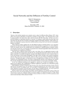 Social Networks and the Diffusion of Fertility Control