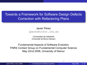 Towards a Framework for Software Design Defects Correction with