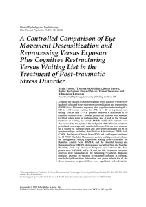 A Controlled Comparison of Eye Movement Desensitization and