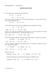 Chemguide – answers REDOX EQUATIONS