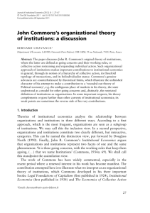 John Commons's organizational theory of institutions: a