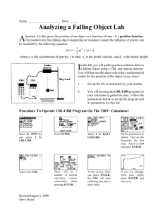 Analyzing a Falling Object Lab