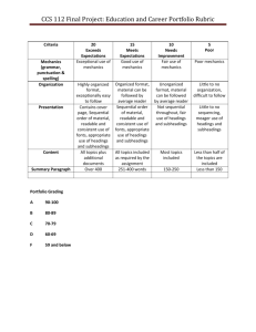 CCS 112 Final Project: Education and Career Portfolio Rubric