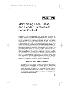 PART VII Maintaining Race, Class, and Gender Hierarchies: Social