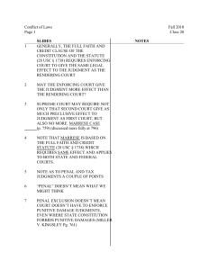 Conflict of Laws Fall 2010 Page 1 Class 20