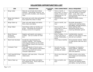 VOLUNTEER OPPPORTUNITIES LIST