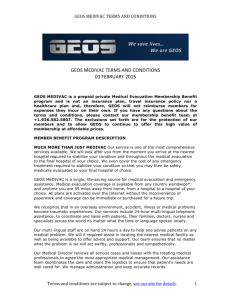 GEOS MEDIVAC TERMS AND CONDITIONS 03 FEBRUARY 2015