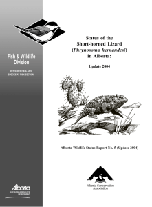 Status of the Short-horned Lizard - Alberta Conservation Association