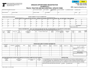 OREGON APPORTIONED REGISTRATION SCHEDULE C TRUCK