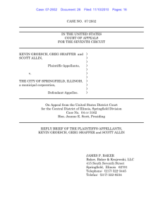 Groesch v. The City of Springfield - Reply Brief of