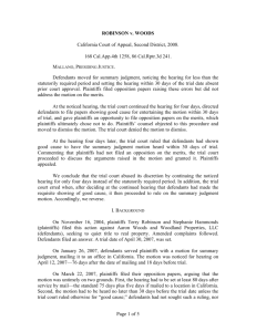 Page 1 of 5 ROBINSON v. WOODS California Court of Appeal