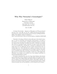 Who Was Nietzsche's Genealogist?