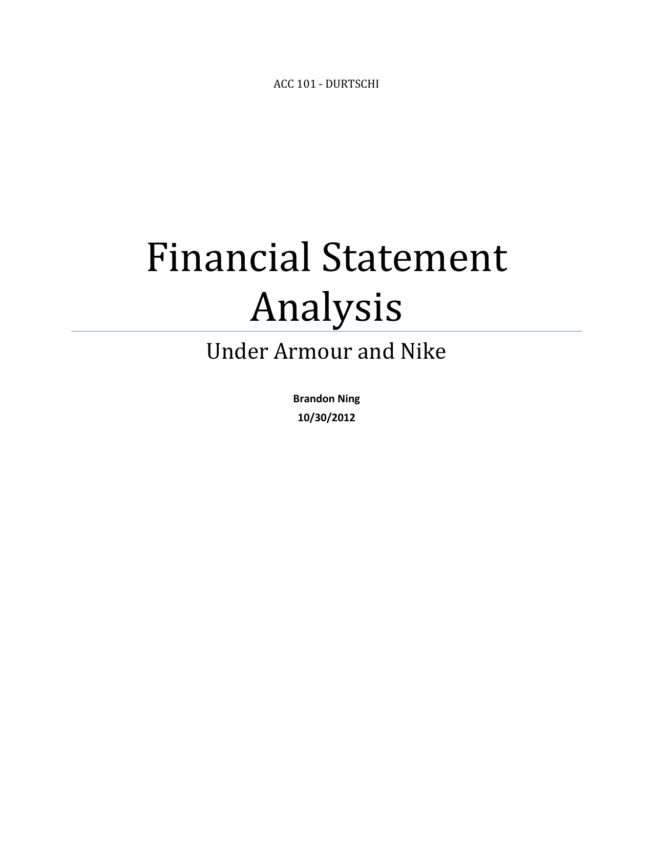 nike financial analysis