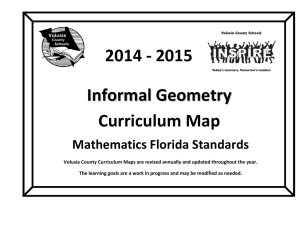 Informal Geometry Curriculum Map 2014