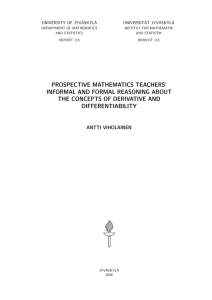 Prospective mathematics teachers' informal and formal reasoning