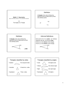 Math 2 Geometry Definition A• • B • C Definition A• • B • C Informal