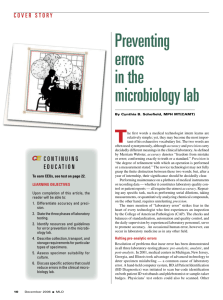 Preventing errors in the microbiology lab