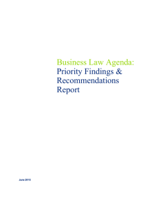 Business Law Agenda: Priority Findings & Recommendations Report