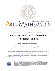 Discovering the Art of Mathematics