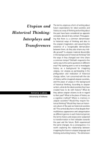 Utopian and Historical Thinking: Interplays and Transferences