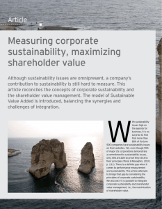 Measuring corporate sustainability, maximizing shareholder value