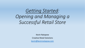 Getting Started: Opening and Managing a Successful Retail Store
