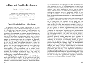 4. Piaget and Cognitive Development