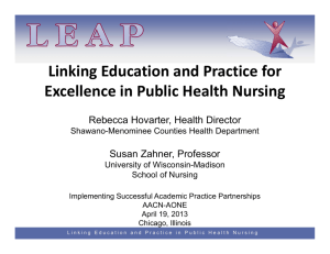 Linking Education and Practice for Excellence in Public Health