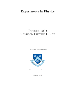 Experiments - Department of Physics