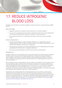 17. REDUCE IATROGENIC BLOOD LOSS