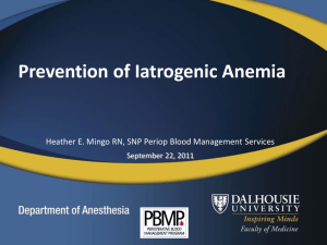 Prevention of Iatrogenic Anemia
