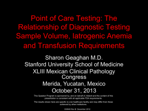 Point of Care Testing: The Relationship of Diagnostic Testing