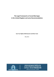 The Legal Framework on Forced Marriages in the United Kingdom