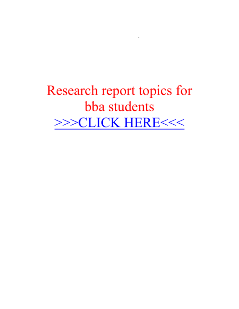 research report for bba students