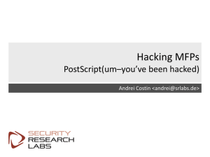 Hacking MFPs - Andrei Costin