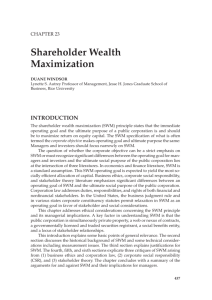 Shareholder Wealth Maximization - Personal web pages for people