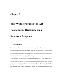 The “Value Paradox” in Art Economics