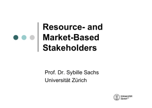 and Resource and Market-Based Stakeholders