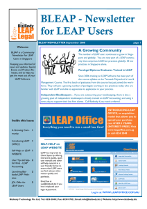 BLEAP - Newsletter for LEAP Users