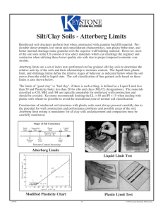 Silt/Clay Soils - Atterberg Limits