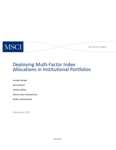 Deploying Multi Factor Index Allocations